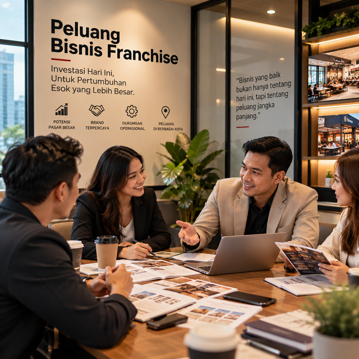 Tim profesional berdiskusi tentang bisnis